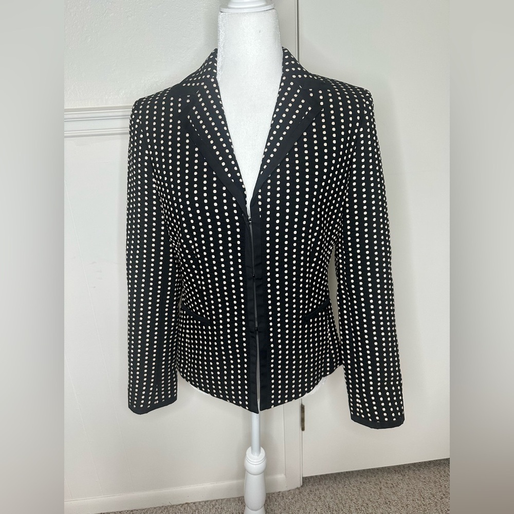 Talbots Black and White Polka Dot Blazer size 8